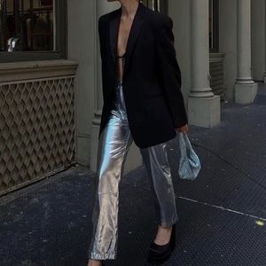 Amy Lynn Lupe Trousers - Silver Metallic